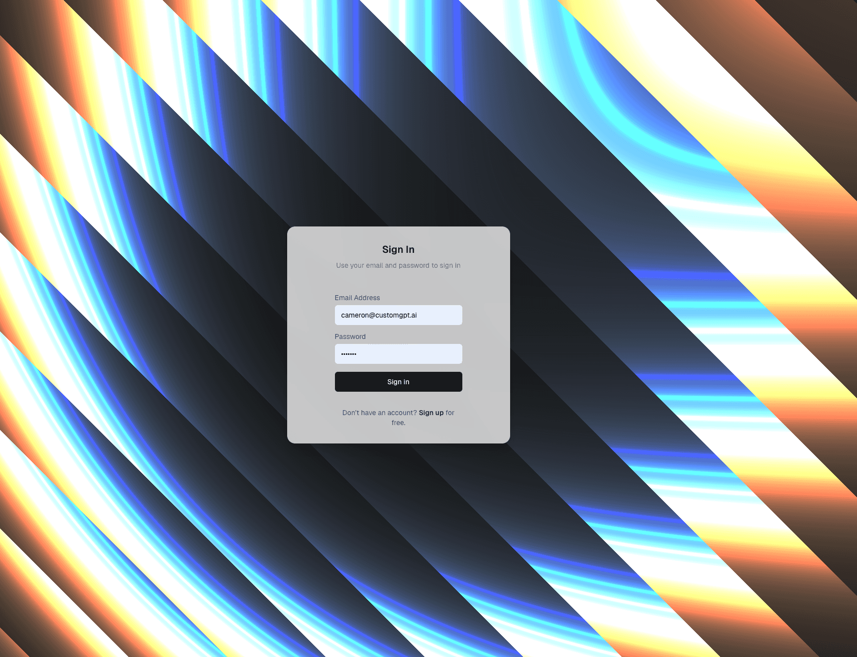 CustomGPT chat portal interface