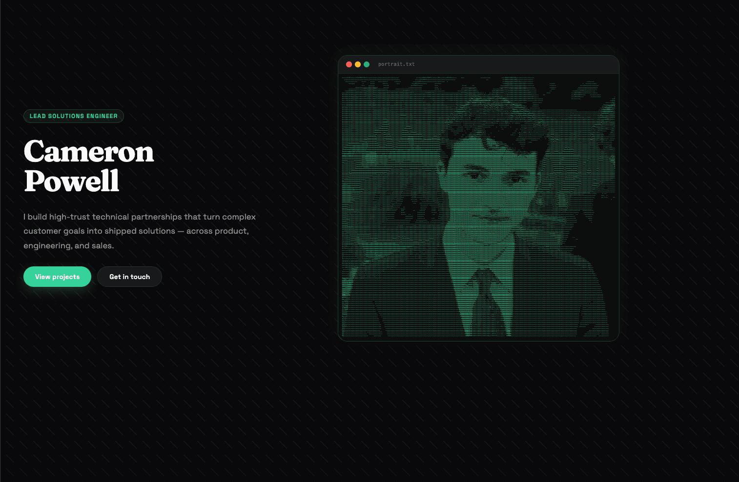 Portfolio website preview